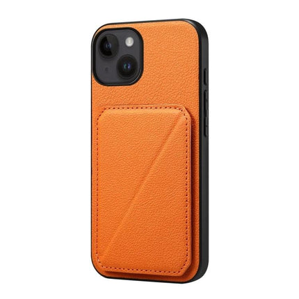 Slim Phone Case With Card Slot For Everyday Carry Easy Access To ID And Cards For Daily Errands - orange PU leather slim card slot phone case