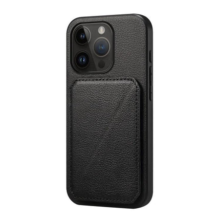 Slim Phone Case With Card Slot For Everyday Carry Easy Access To ID And Cards For Daily Errands black PU leather slim wallet phone case showing hidden dual card slots