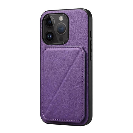 Slim Phone Case With Card Slot For Everyday Carry Easy Access To ID And Cards For Daily Errands - purple PU leather slim wallet case with hidden dual card slots