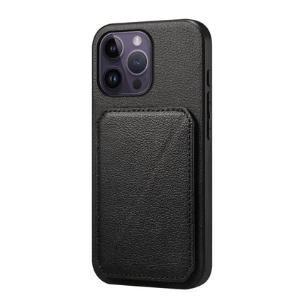 Slim Phone Case With Card Slot For Everyday Carry Easy Access To ID And Cards For Daily Errands - black PU leather slim card phone case