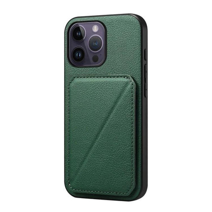 Slim Phone Case With Card Slot For Everyday Carry Easy Access To ID And Cards For Daily Errands - green PU leather slim wallet phone case with hidden dual card slots