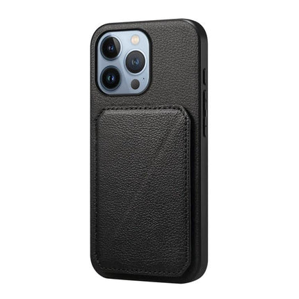 Compact Phone Case For Everyday Carry With Dual Card Slots slim black PU leather case with hidden dual card slots