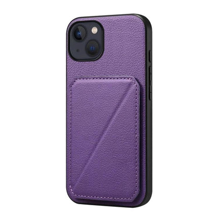 Compact Phone Case For Everyday Carry With Dual Card Slots slim purple PU leather wallet phone case with hidden dual card slots