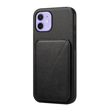 Compact Phone Case For Everyday Carry With Dual Card Slots – slim black PU leather case with hidden dual card slots and TPU shell