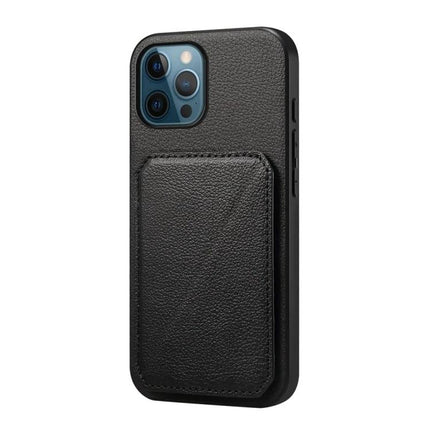 Compact Phone Case For Everyday Carry With Dual Card Slots slim black PU leather case with hidden dual card slots and TPU shell