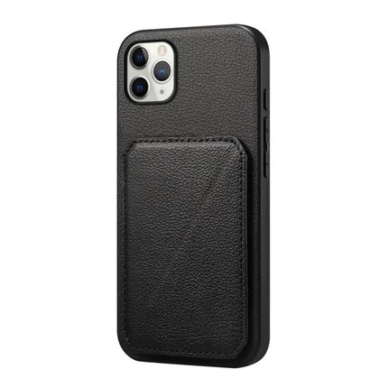 Compact Phone Case For Everyday Carry With Dual Card Slots black PU leather case with hidden dual card pocket