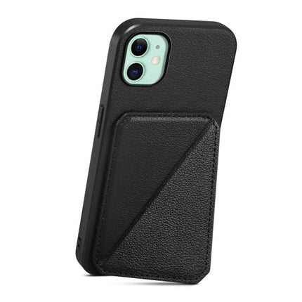 Compact Phone Case With Card Slots For Daily Essentials Slim Everyday Carry For Easy Card Access - black PU leather card pocket phone case