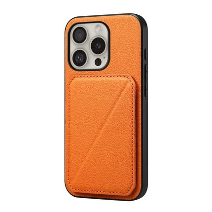 Protective Card-Slot Phone Case For Everyday Travel Essentials - orange leather card-slot phone case with hidden dual slots and kickstand for hands-free viewing