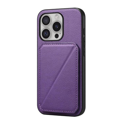 Protective Card-Slot Phone Case For Everyday Travel Essentials - purple leather card-slot phone case with dual hidden slots and kickstand for hands-free viewing