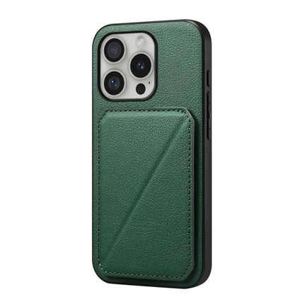 Phone Case With Essentials Storage For Daily Life - green leather protective phone case with hidden dual card slots for commuters
