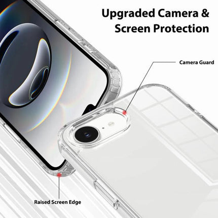 Clear case showing raised screen edge and camera guard for Reliable Phone Case for Daily Use, TPU acrylic slim protective shell