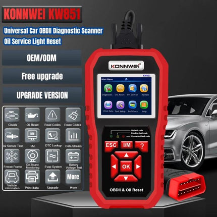 KONNWEI Scanner Helps With Daily Car Maintenance Checks - KW851 OBDII diagnostic tool for reading check engine codes