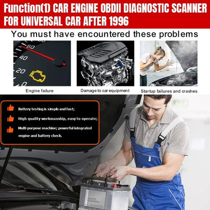 KONNWEI Scanner Helps With Daily Car Maintenance Checks - mechanic using KW851 OBDII scanner to diagnose engine and battery issues