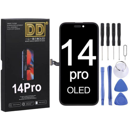 DD Replacement Screen for Daily iPhone Upkeep and Use - iPhone 14 Pro OLED replacement screen kit with tools and packaging