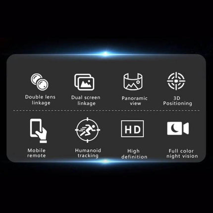 Outdoor Security Camera with Binocular Zoom for Monitoring – 2MP+2MP HD dual lens, humanoid tracking, mobile remote, panoramic view, full color night vision