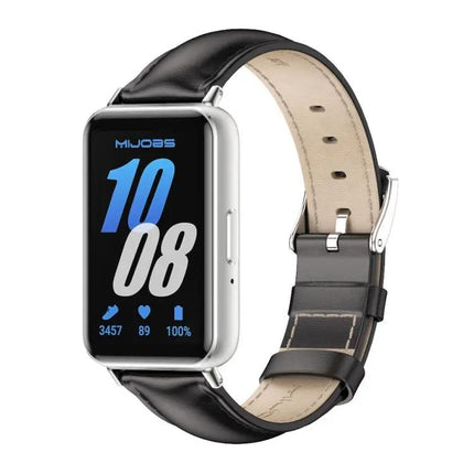 Mijobs Genuine Leather Watch Band for Samsung Fit3
