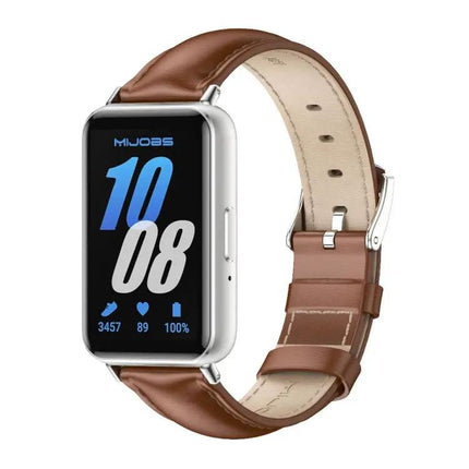 Mijobs Genuine Leather Watch Band for Samsung Fit3