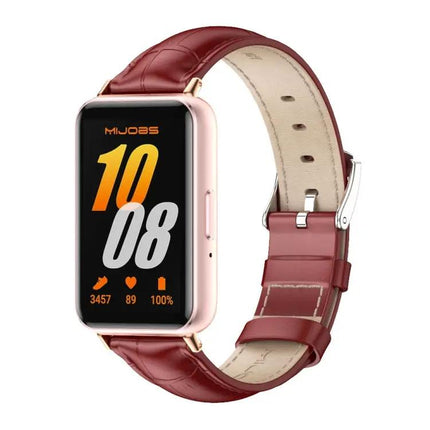 Mijobs Genuine Leather Watch Band for Samsung Fit3