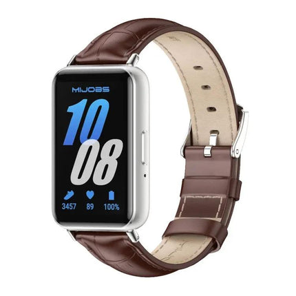 Mijobs Genuine Leather Watch Band for Samsung Fit3