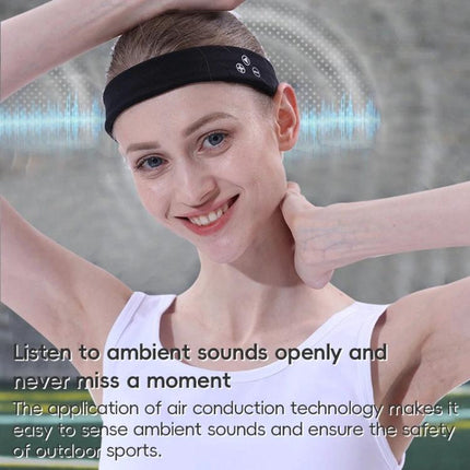 Mucro Turban-Style Headband for Sports and Daily Activities black Bluetooth headband worn by smiling runner
