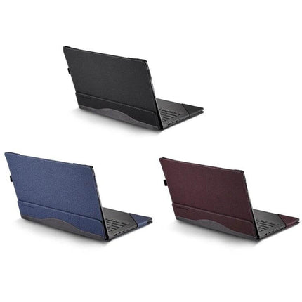 PU Leather Shockproof Protective Case for HP 14-Inch Laptops in black blue and brown, slim travel sleeve with airflow and drop protection