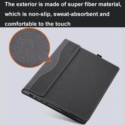 PU Leather Shockproof Protective Case for HP 14-Inch Laptops - black PU leather shockproof sleeve with non-slip textured exterior and secure flap