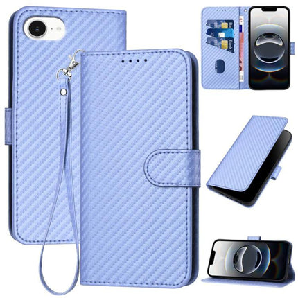 Essential Lanyard Phone Case for Everyday Hands Free Carry - light blue textured wallet case with wrist lanyard, card slots, and kickstand