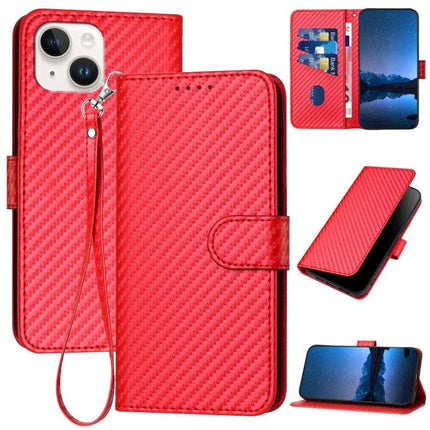 iPhone Case With Lanyard for Everyday On-The-Go Protection in red wallet style with built-in stand, lanyard strap and card slots