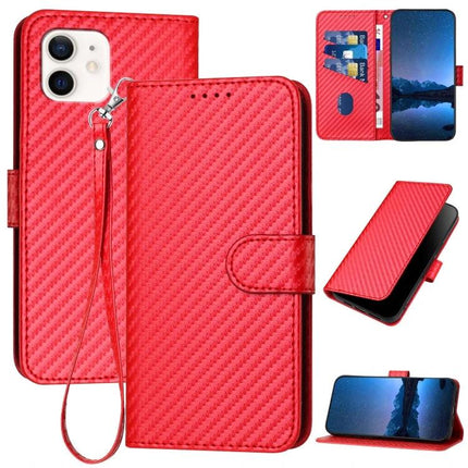 Red Leather Phone Case With Lanyard For Everyday Carry showing wallet slots, wrist lanyard, magnetic folio and kickstand
