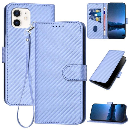 Leather Phone Case With Lanyard For Everyday Carry slim blue PU leather wallet case with wrist lanyard and card slots