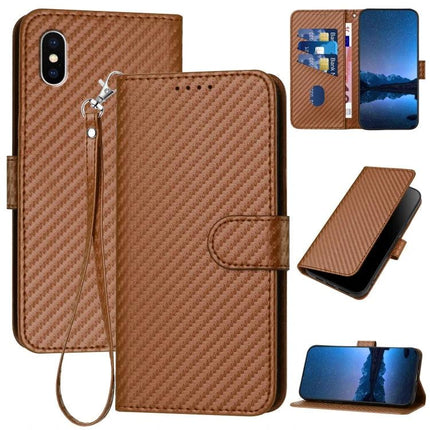 Essential Leather Phone Case With Lanyard For Everyday Carry On The Move Each Day - brown PU leather wallet case with strap, card slots and kickstand