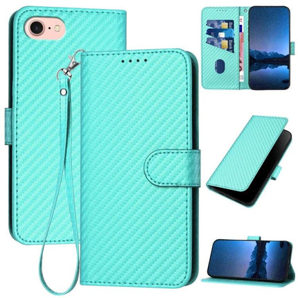 Leather Phone Case With Lanyard For Daily Activities Durable Everyday Use And Safe Travel - teal PU leather wallet case with wrist strap and stand