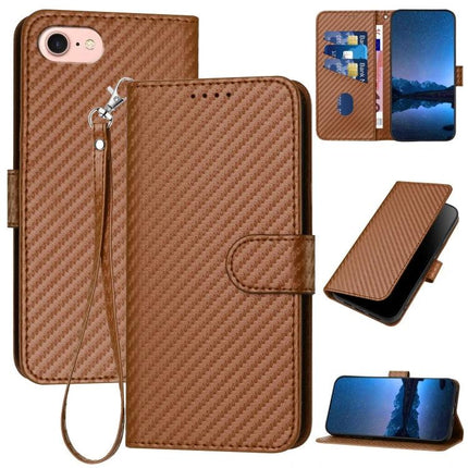 Leather Phone Case With Lanyard For Daily Activities Durable Everyday Use And Safe Travel - brown PU leather wallet case with wrist strap, card slots, and kickstand