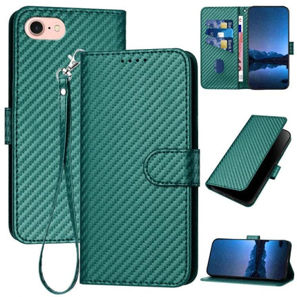 Leather Phone Case With Lanyard For Daily Activities Durable Everyday Use And Safe Travel - green PU leather wallet case with stand and wrist strap