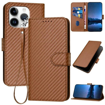 Leather Phone Case With Lanyard For Everyday Use brown PU leather wallet case with wrist strap, card slots and kickstand