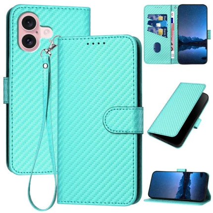 Leather Phone Case With Lanyard For Everyday Use in turquoise PU leather wallet case with card slots, stand function and detachable wrist lanyard