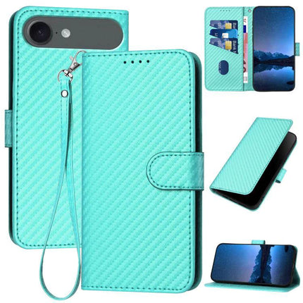Leather Phone Case With Lanyard For Daily Use And Travel Easy Access On The Go Everyday - turquoise PU leather wallet case with card slots, kickstand, and wrist strap