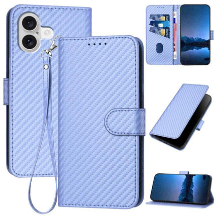 Leather Phone Case With Lanyard For Daily Use And Travel Easy Access On The Go Everyday - light blue PU leather wallet case with card slots, kickstand and wrist lanyard