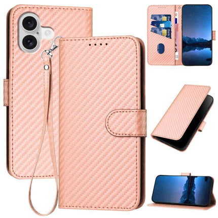 Leather Phone Case With Lanyard For Daily Use And Travel Easy Access On The Go Everyday - pink PU leather wallet case with card slots, lanyard and kickstand
