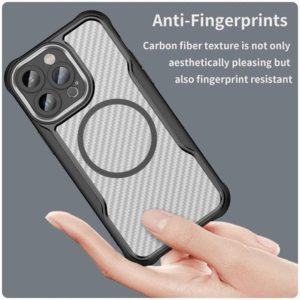 Translucent Iphone Case For Everyday Protection During Daily Commutes And Outings - slim translucent anti-fingerprint iPhone case with carbon fiber texture and camera protection