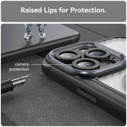 Carbon Fiber Textured MagSafe Translucent Case For IPhone 11 Pro