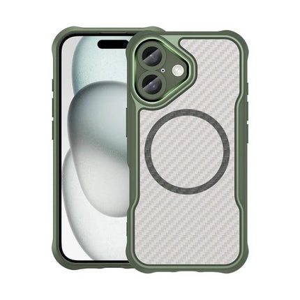 Phone Case For Everyday iPhone Protection - green TPU core with PC shell, textured anti-scratch grip and MagSafe-ready circle