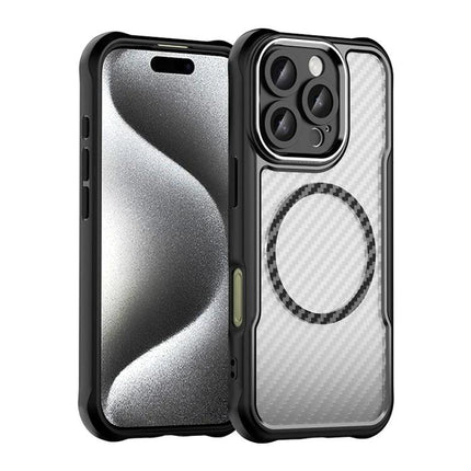 Phone Case For Everyday iPhone Protection — clear textured TPU+PC case with magnetic ring, raised camera lip and anti-scratch grip for daily use