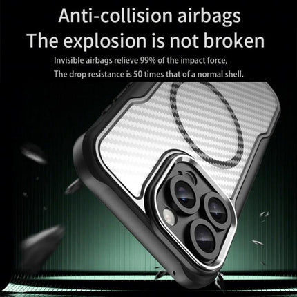 Phone Case For Everyday iPhone Protection with textured TPU core and PC shell, anti-collision airbag corners and raised camera protection