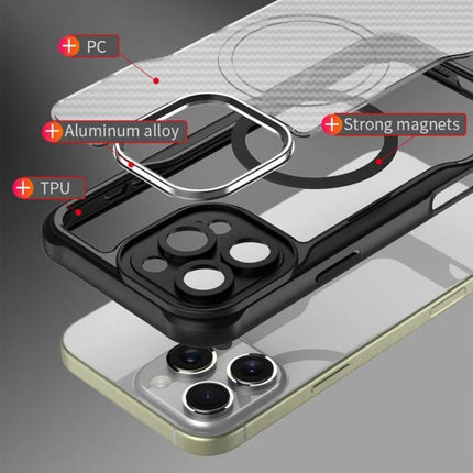 Phone Case For Everyday iPhone Protection - exploded view showing TPU core, PC shell, aluminum alloy ring and strong magnets for secure grip and camera protection