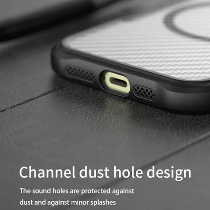Phone Case For Everyday iPhone Protection - textured TPU+PC beach-black case showing bottom charging port and dust hole design