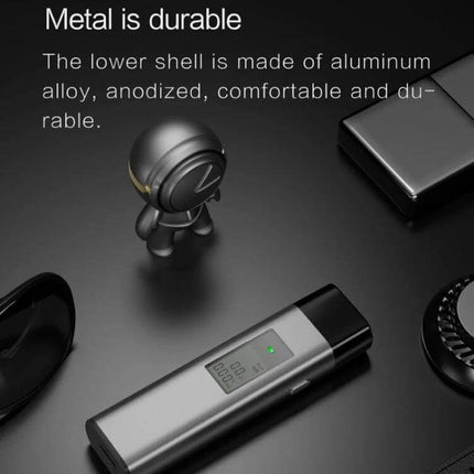 Xiaomi Youpin Lydsto T1 Portable Alcohol Tester for Daily Use showing aluminum alloy body, compact breathalyzer with digital display