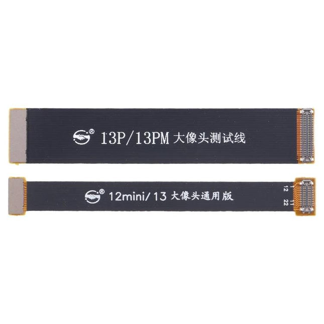 Rear Camera Extension Test Flex Cable for iPhone Repairs - flat black test extension cable for iPhone 13/13PM and 12 mini/13 camera diagnostics