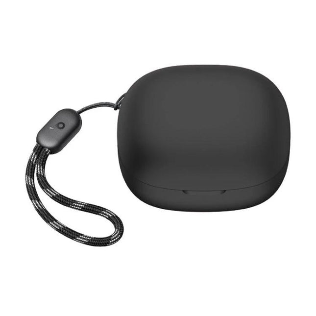 Alt Tag: Anker Silicone Case for Everyday Earphone Protection black washable silicone case with wrist strap, dust and impact protection, easy charging access