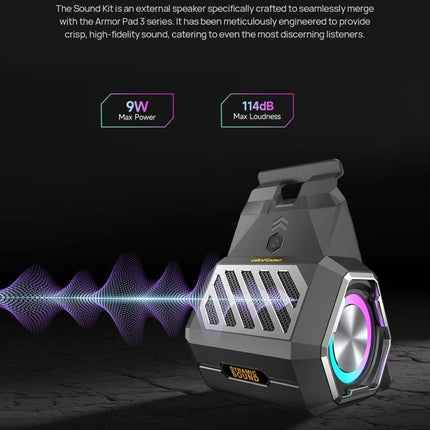 Tablet Speaker Stand With Foldable Holder And LED Accent Light compact 9W speaker stand with LED accents for tablets